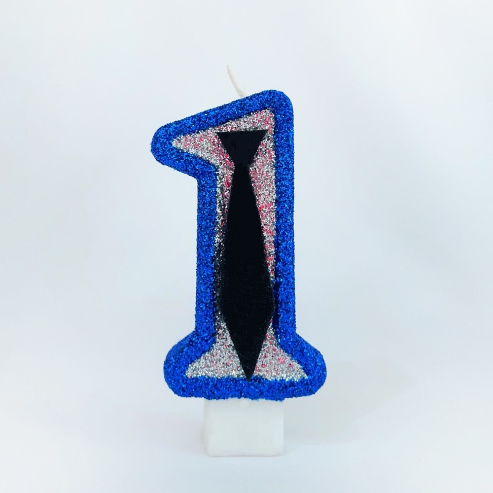 New! Boy Candle Number Blue Birthday Candle Cake Topper Boss Baby Party Supply
